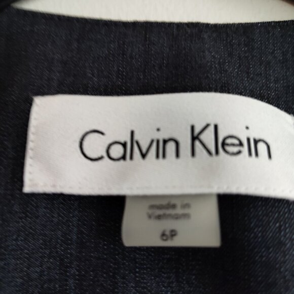 Ladies SZ 6P Calvin Klein Navy Crew Neck Suit Jacket - Picture 4 of 4